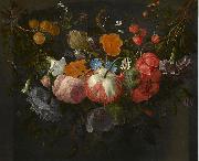 Pieter Gallis, A Swag of Flowers Hanging in a Niche